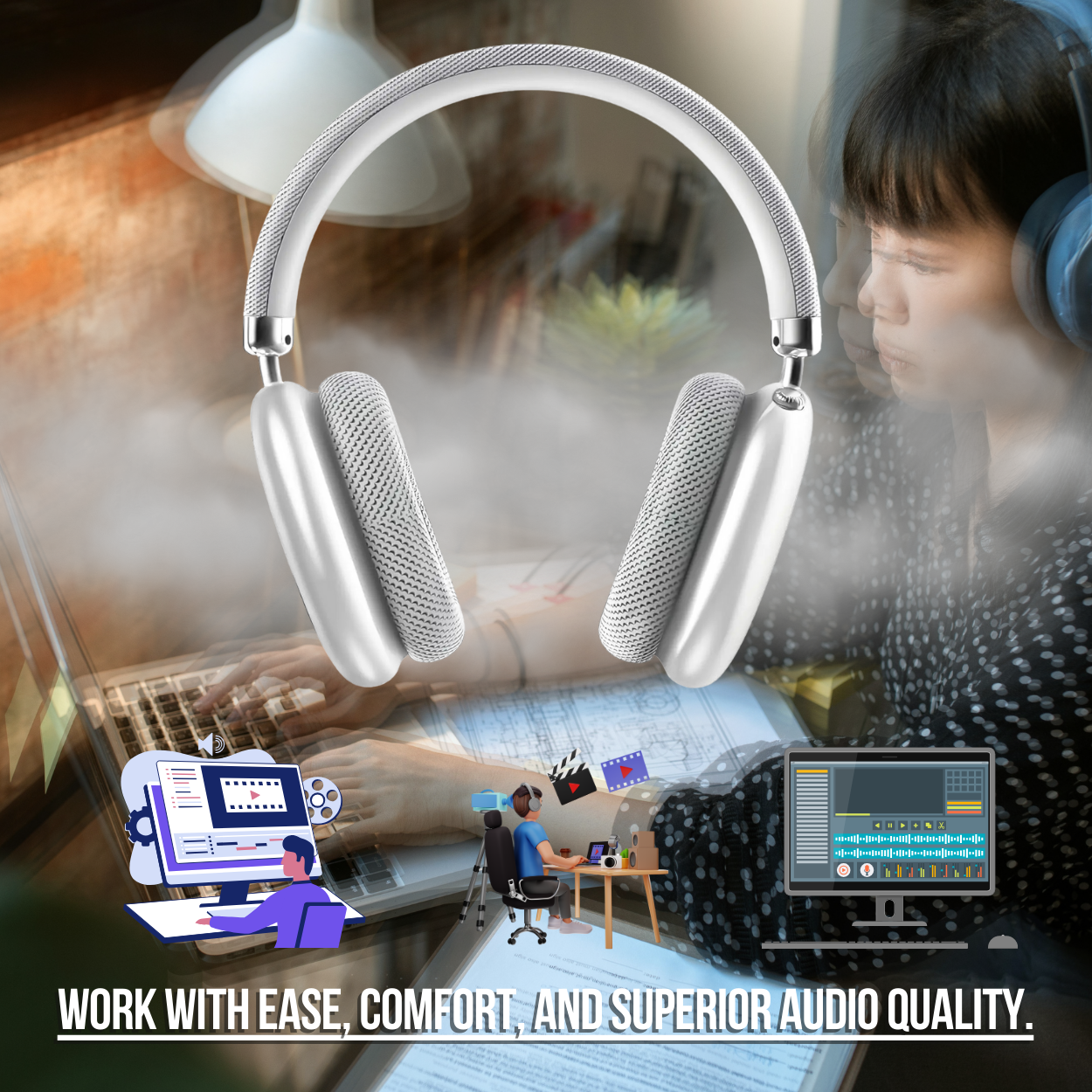 ZTOZ Headphones: Power and Comfort (Silver)