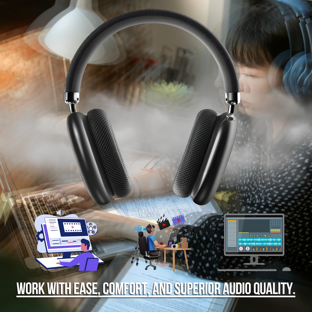 ZTOZ Headphones (Space Grey): Power and Comfort